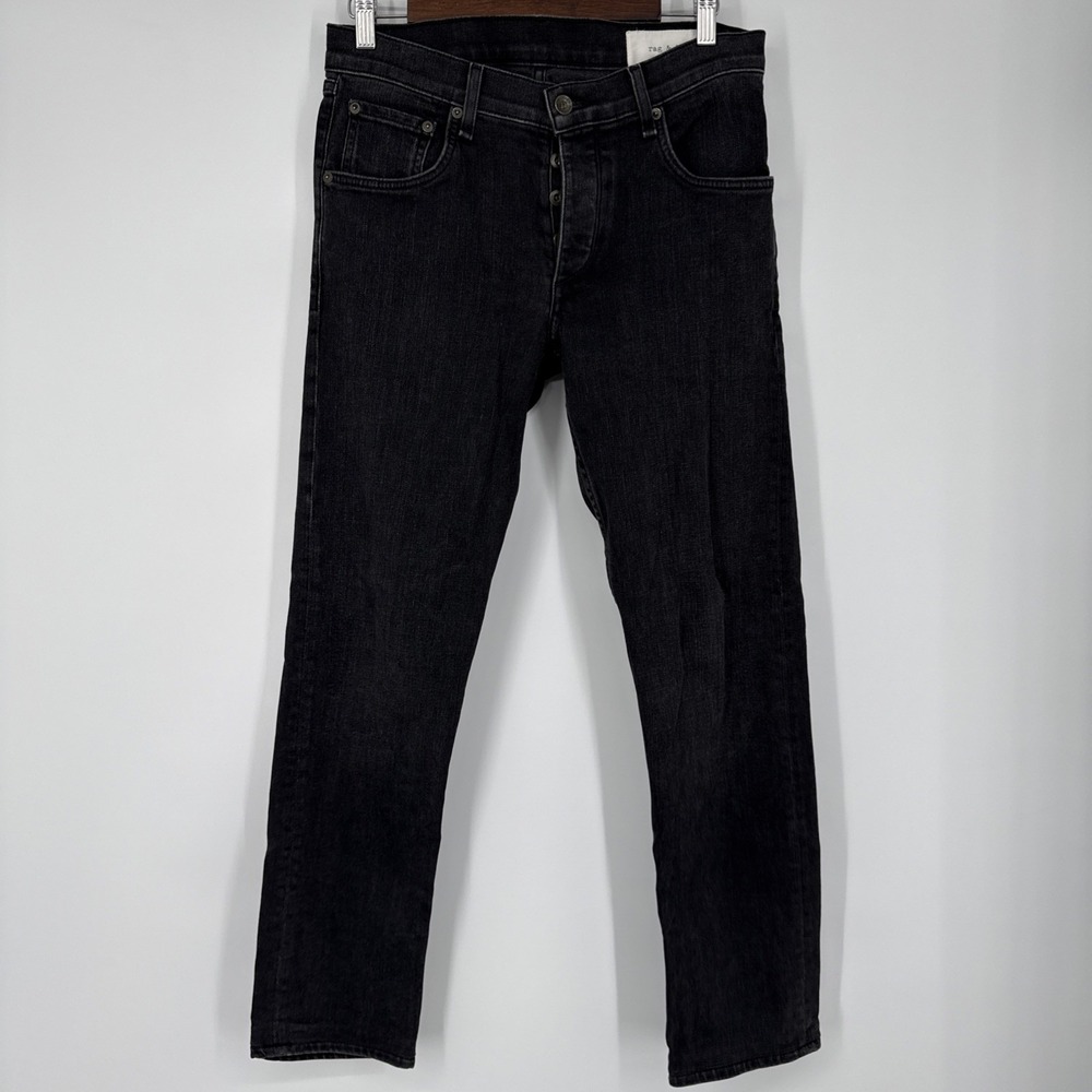 Rag & Bone Slim Denim Jeans Fit 2 Made in USA Black Button Fly Mens 30 Grunge